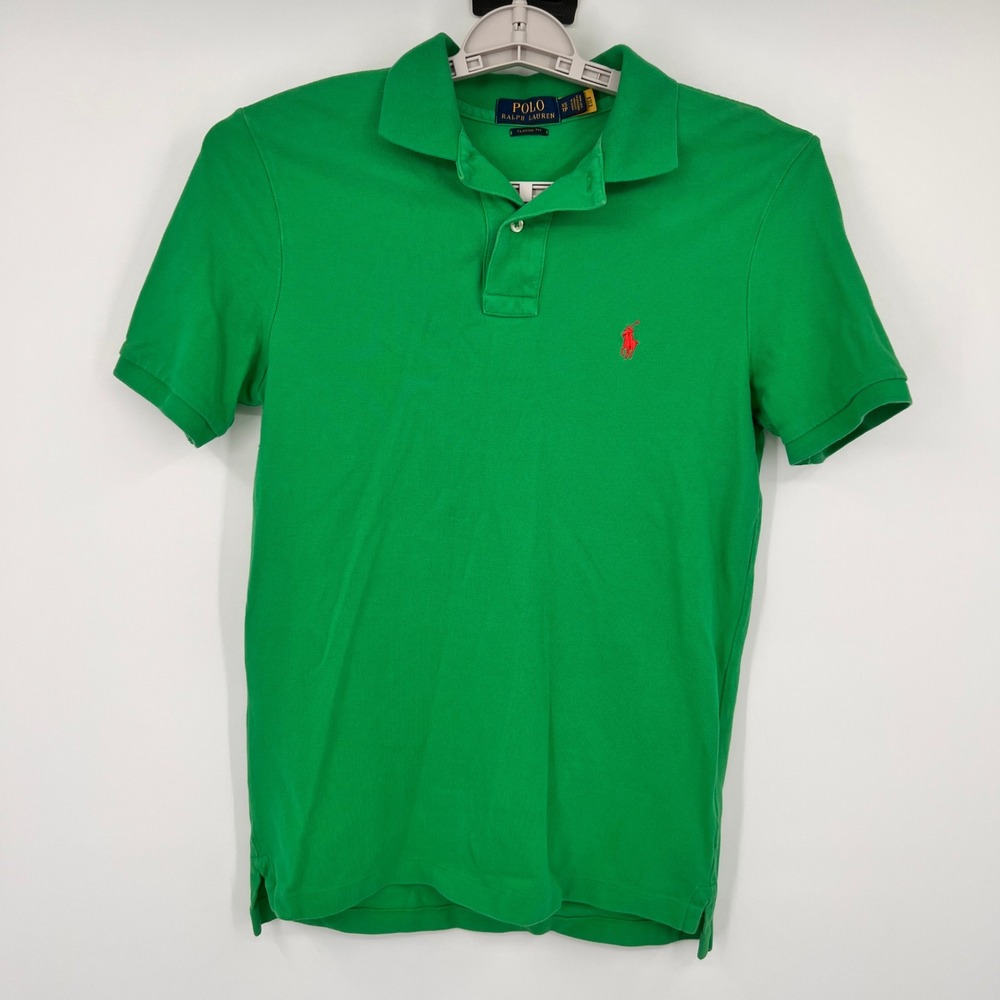Polo Ralph Lauren Mens XS Green Classic Fit Pique Polo Shirt Red Pony